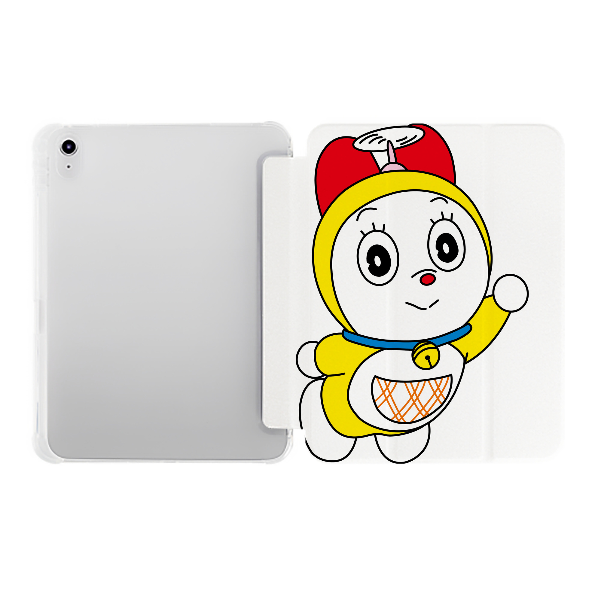 （画像用） ドラえもん ドラミ Doraemon Dorami IPad ケース ペン収納付き 三つ折りスタンド PUレザー×シリコン 対応機種9.5/10.5/10.9インチ